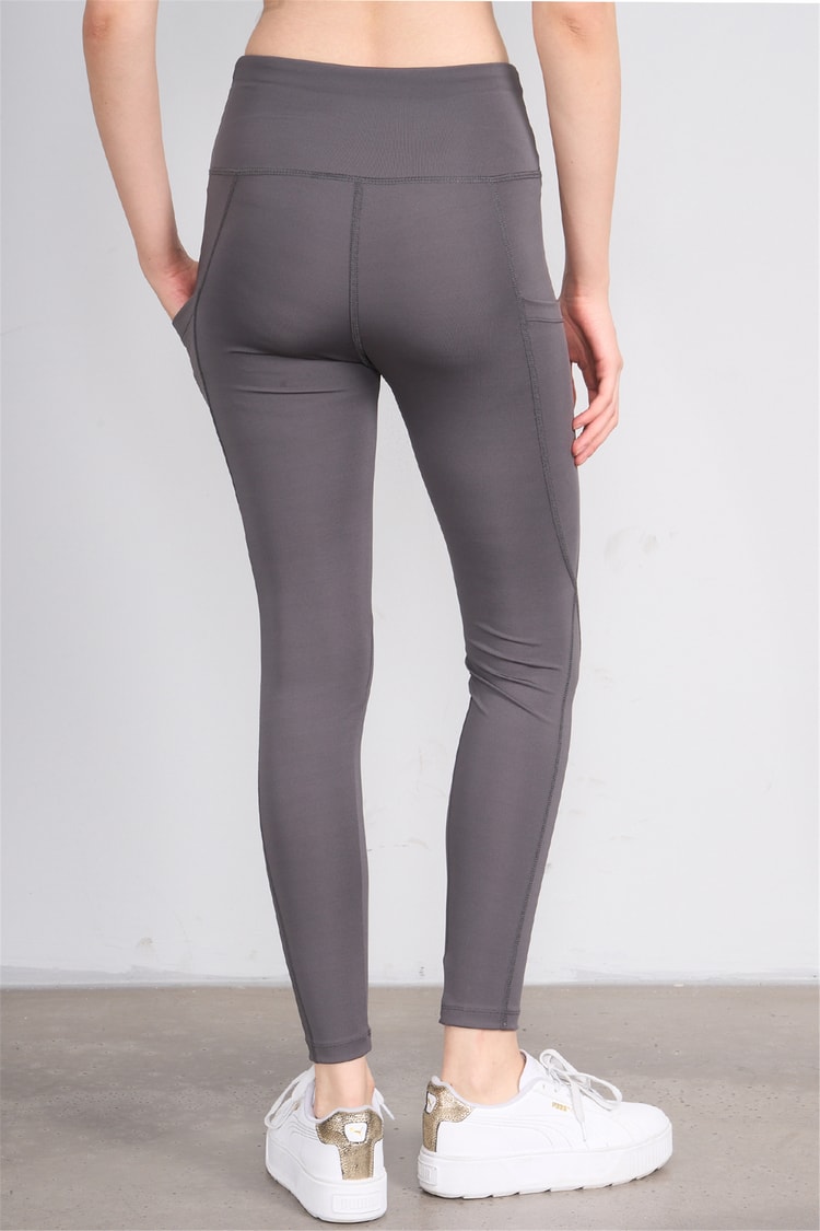 Jeneric Y26 21206 Füme Kadın Log Dikişlı Tayt S-Xl