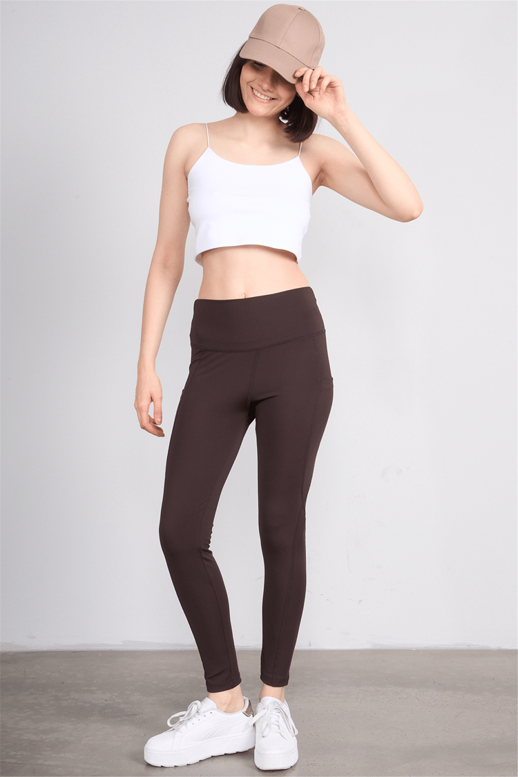 Jeneric Y26 21206 Kahverengı Kadın Log Dikişlı Tayt S-Xl