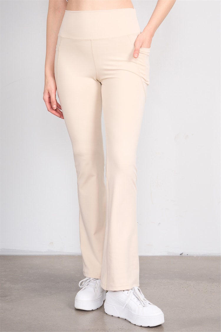 Jeneric Y26 21299 Bej Kadın İspanyol Tayt S-Xl