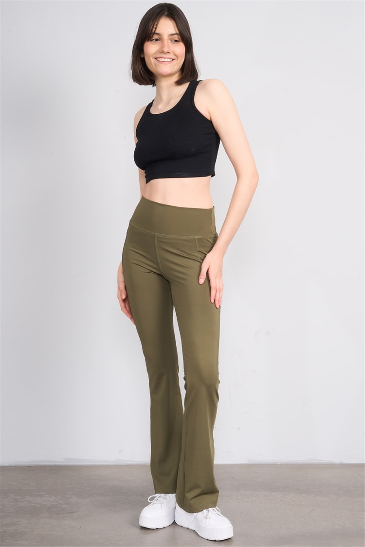 Jeneric Y26 21299 Haki Kadın İspanyol Tayt S-Xl