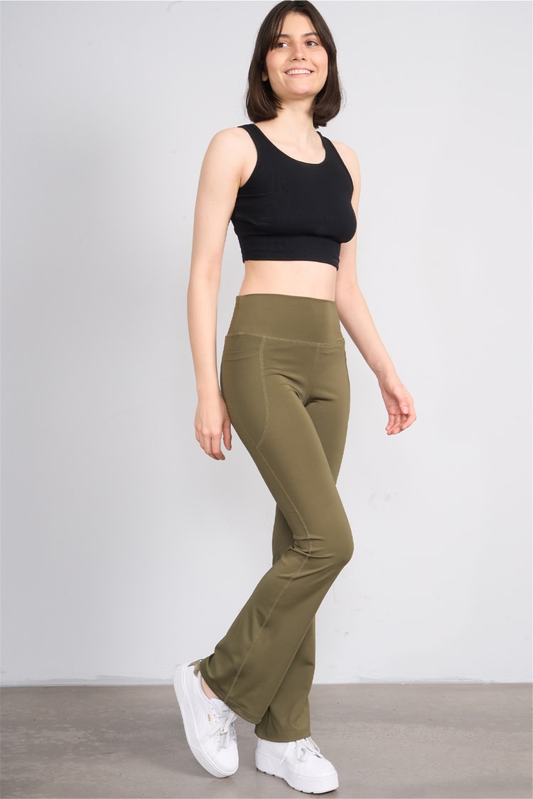 Jeneric Y26 21299 Haki Kadın İspanyol Tayt S-Xl