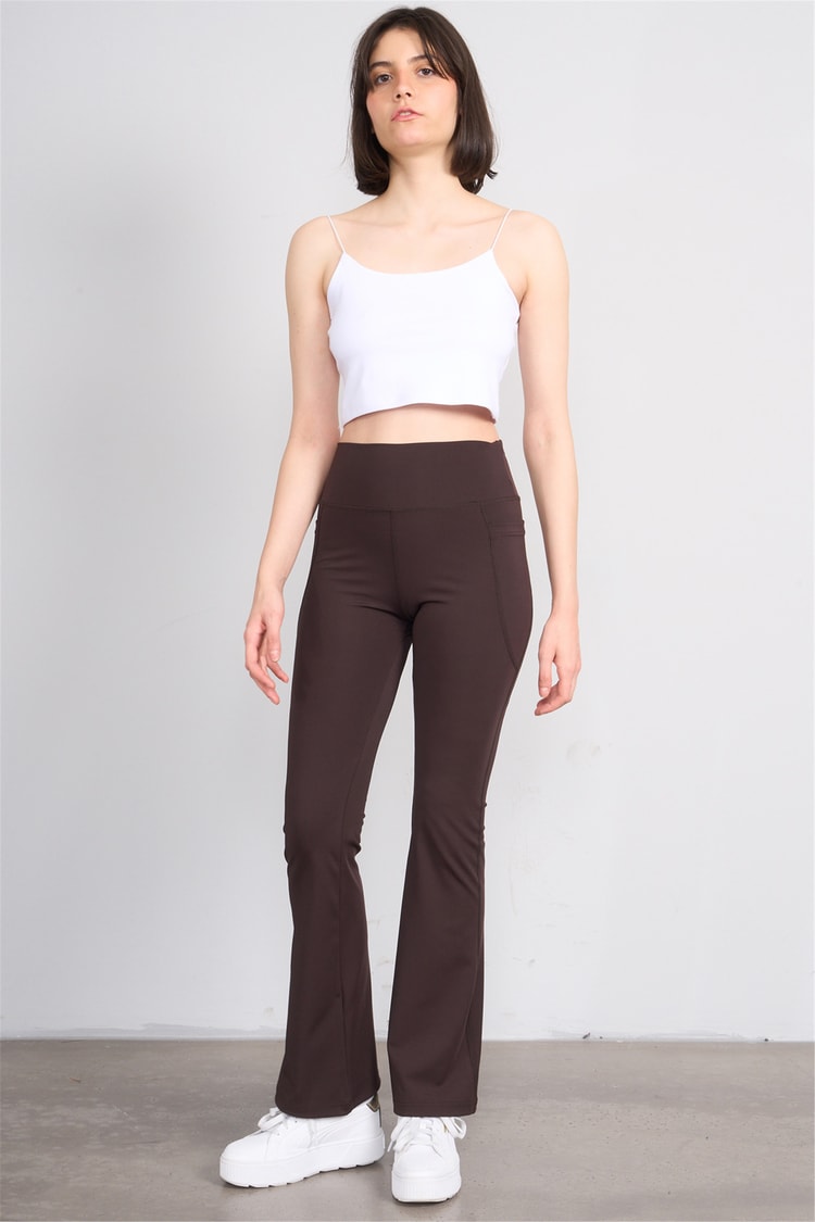 Jeneric Y26 21299 Kahverengı Kadın İspanyol Tayt S-Xl