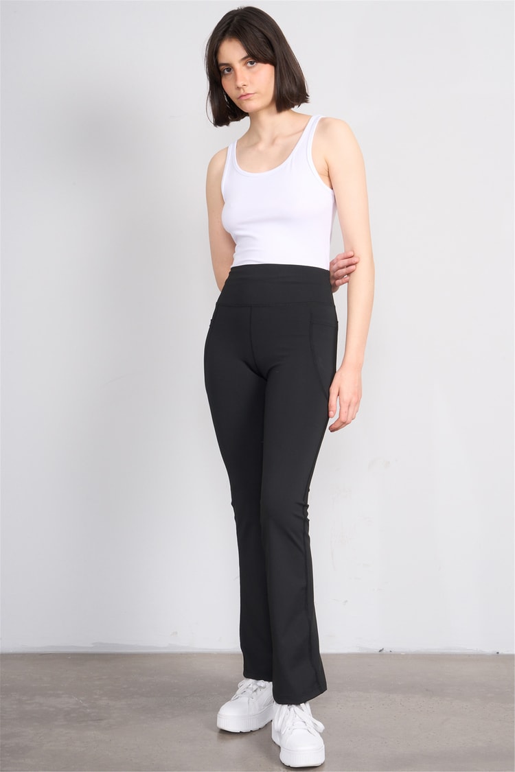 Jeneric Y26 21299 Siyah Kadın İspanyol Tayt S-Xl