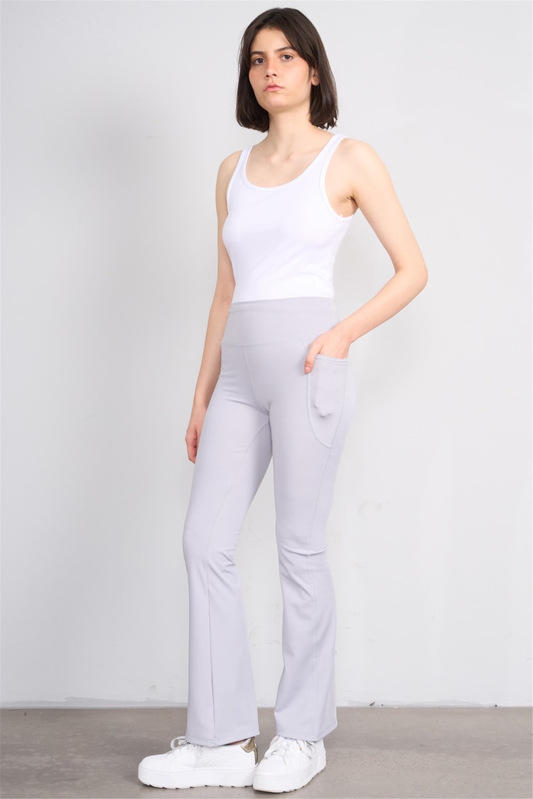 Jeneric Y26 21364 Açık Gri Kadın Dar Paca Tayt S-Xl