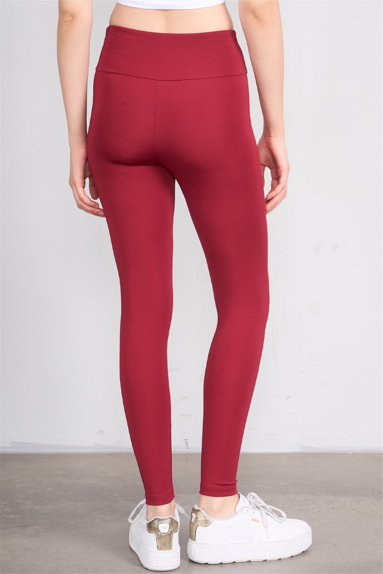 Jeneric Y26 21364 Bordo Kadın Dar Paca Tayt S-Xl