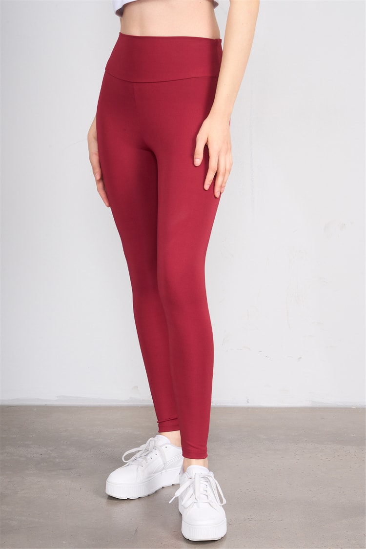 Jeneric Y26 21364 Bordo Kadın Dar Paca Tayt S-Xl
