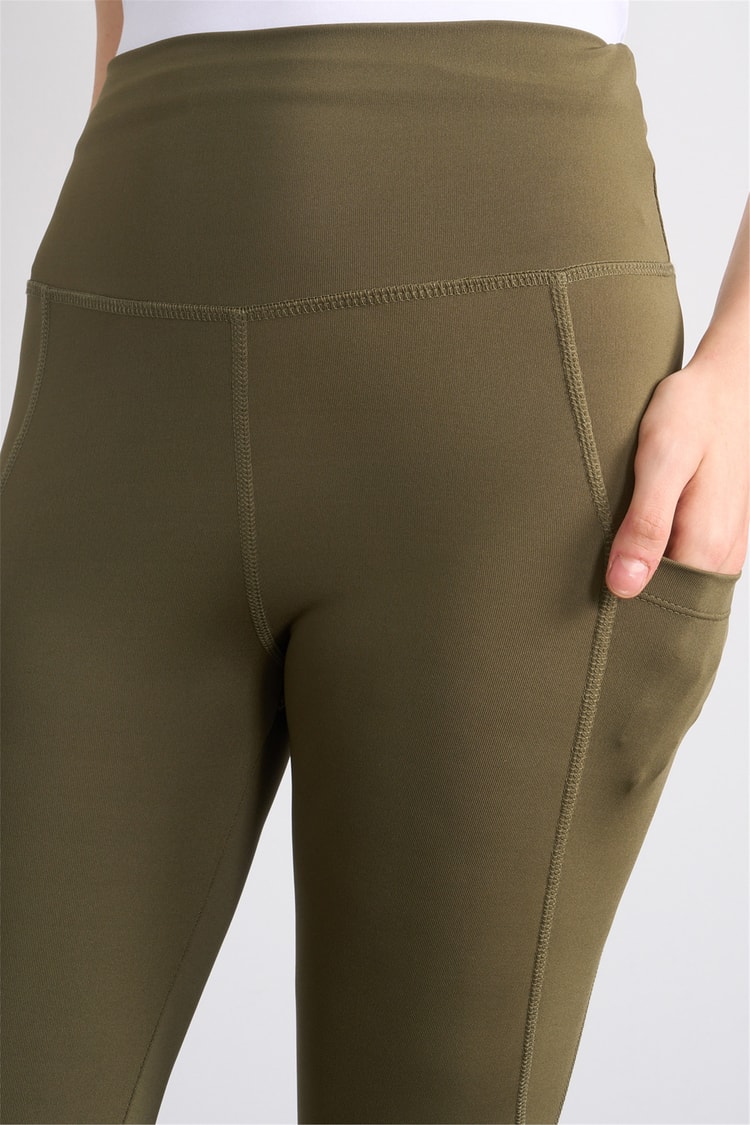 Jeneric Y26 Haki Kadın Log Dikişli Tayt S-Xl