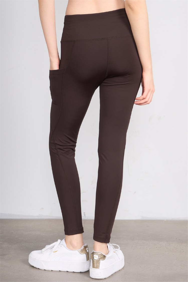 Jeneric Y26 Kahverengi Kadın Log Dikişli Tayt S-Xl
