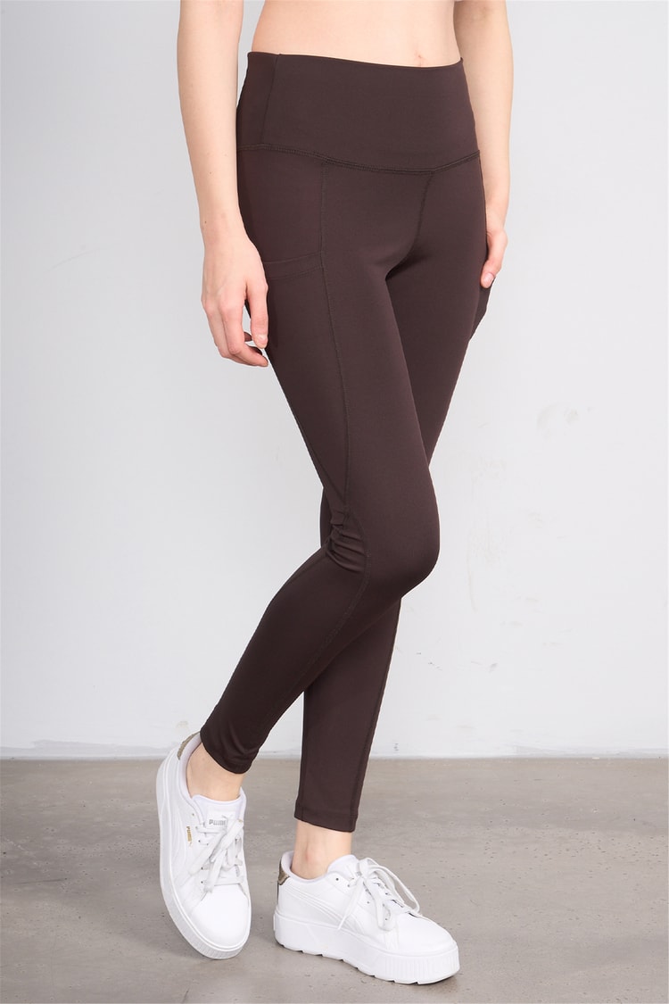 Jeneric Y26 Kahverengi Kadın Log Dikişli Tayt S-Xl