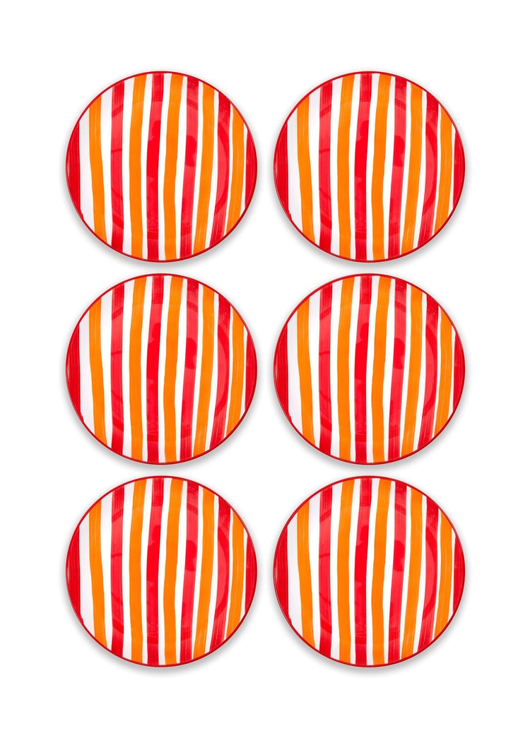 Joy Pasta Tabağı 6lı Set Kırmızı 19 cm