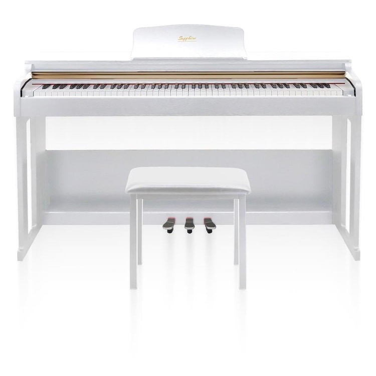 Jwin Sapphire SDP-214 Çekiç Aksiyonlu 88 Tuşlu Dijital Piyano + Tabure - Beyaz