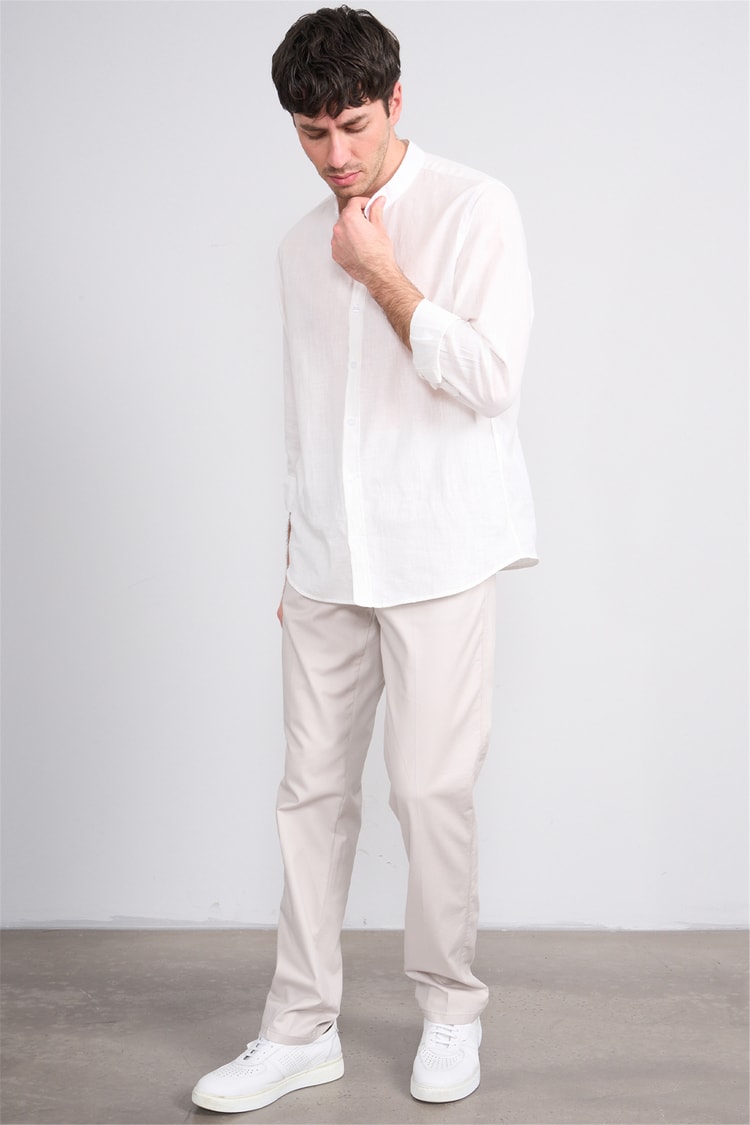 Kagi Y26 Cordoba Keten Pantolon Bej