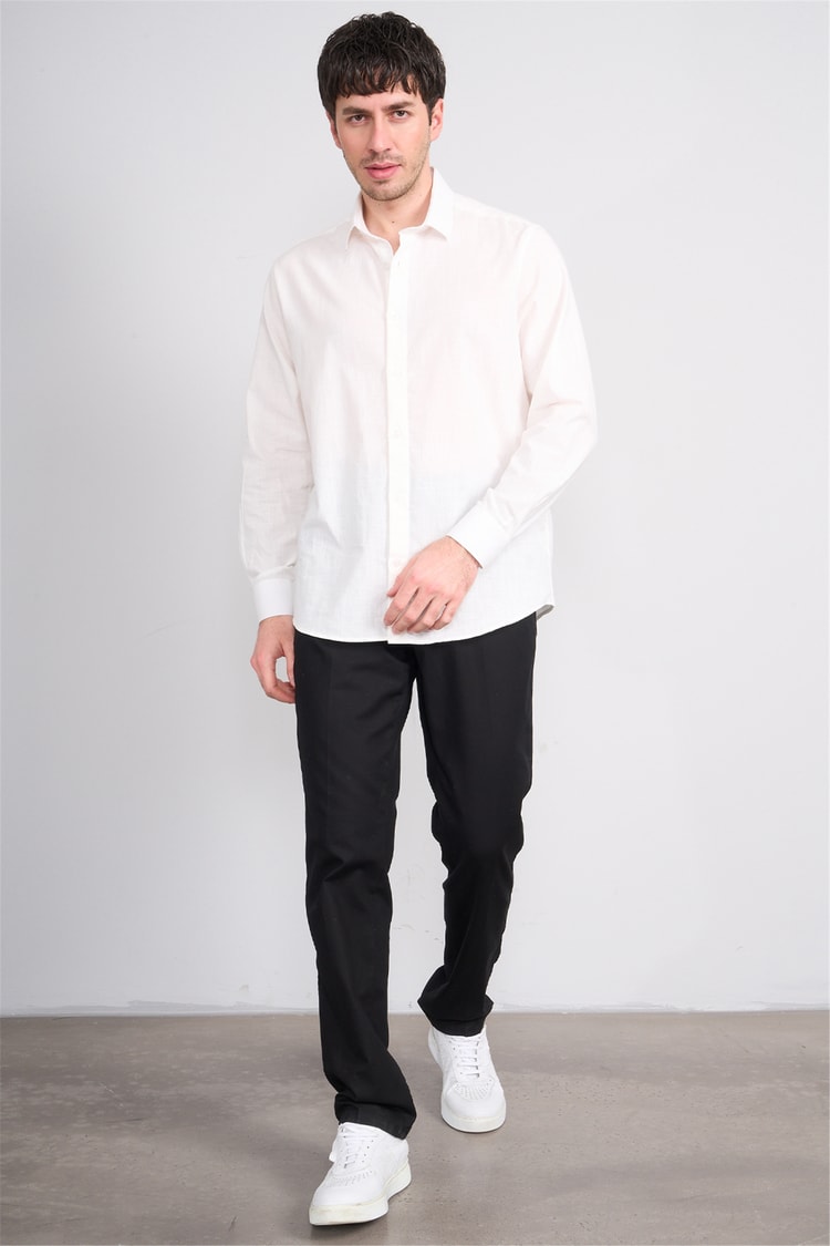Kagi Y26 Cordoba Keten Pantolon Siyah