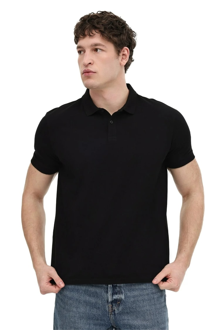 Kınetıx A10212135212010 6M Mb Pam 12Sn328 6Fx Sıyah Erkek Kısa Kollu Polo T-Shırt