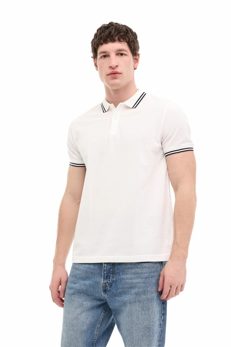 Kınetıx A10212136112010 6M Mb Yk Cz 12Bs108 6Fx Beyaz Erkek Kısa Kollu Polo T-Shırt