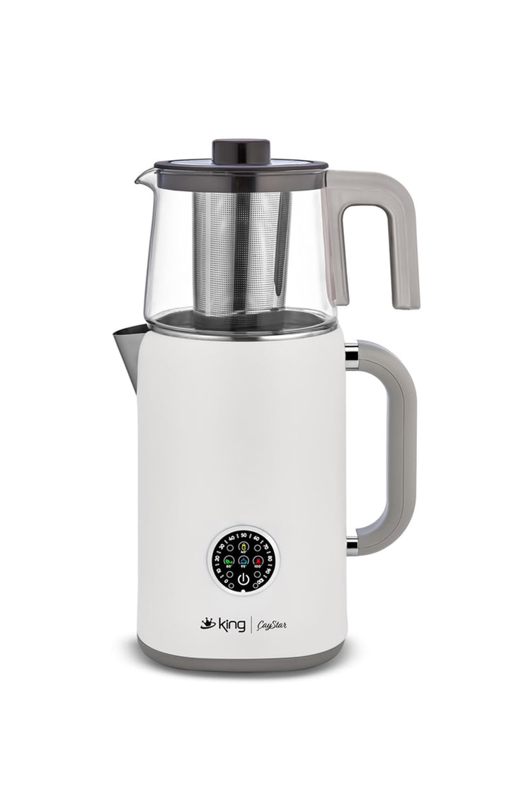King KCM387 Çaystar Dijital Çay Makinesi Beyaz