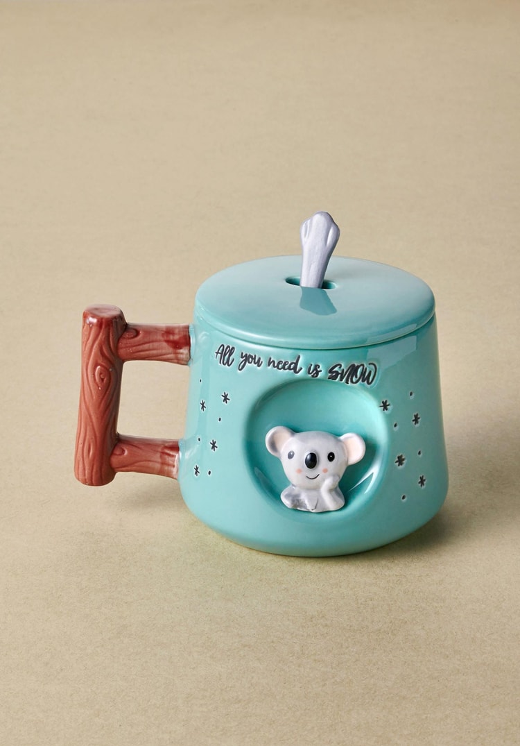 Koala Kapaklı ve Kaşıklı Kupa 370 ml