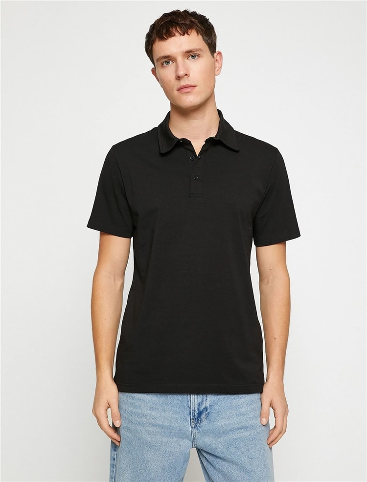 Koton 3SAM10017MK Siyah 999 Pamuk Jersey T-Shirt