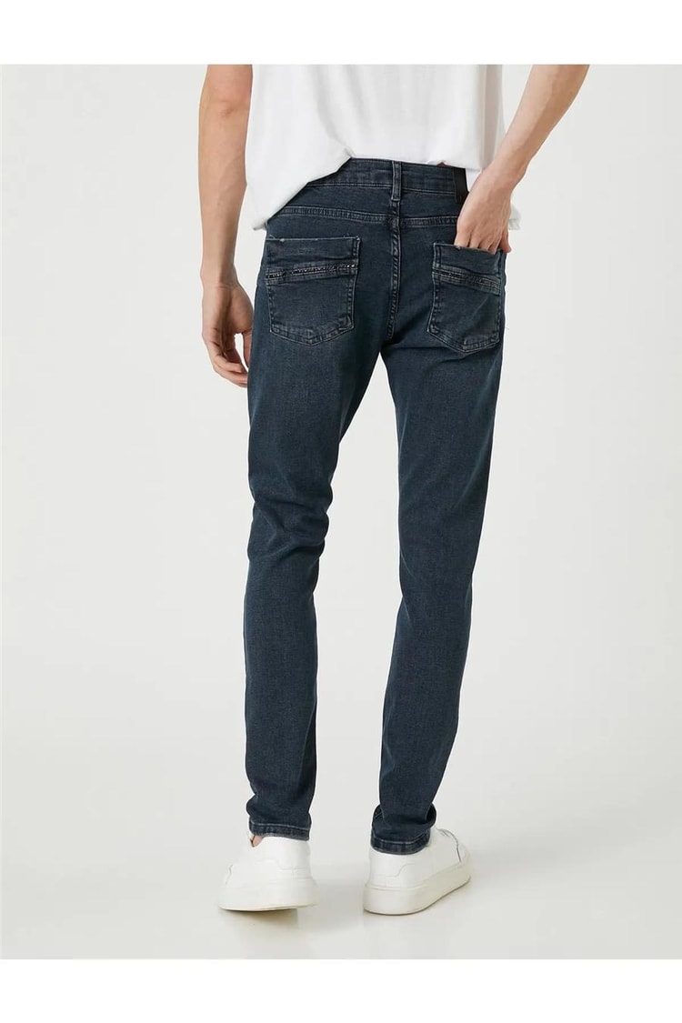 Koton 3Sam40039Nd Fa6 İndigo Stone Erkek Pamuk Denim Pantolon