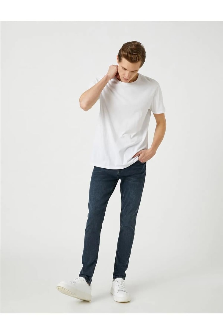 Koton 3Sam40039Nd Fa6 İndigo Stone Erkek Pamuk Denim Pantolon