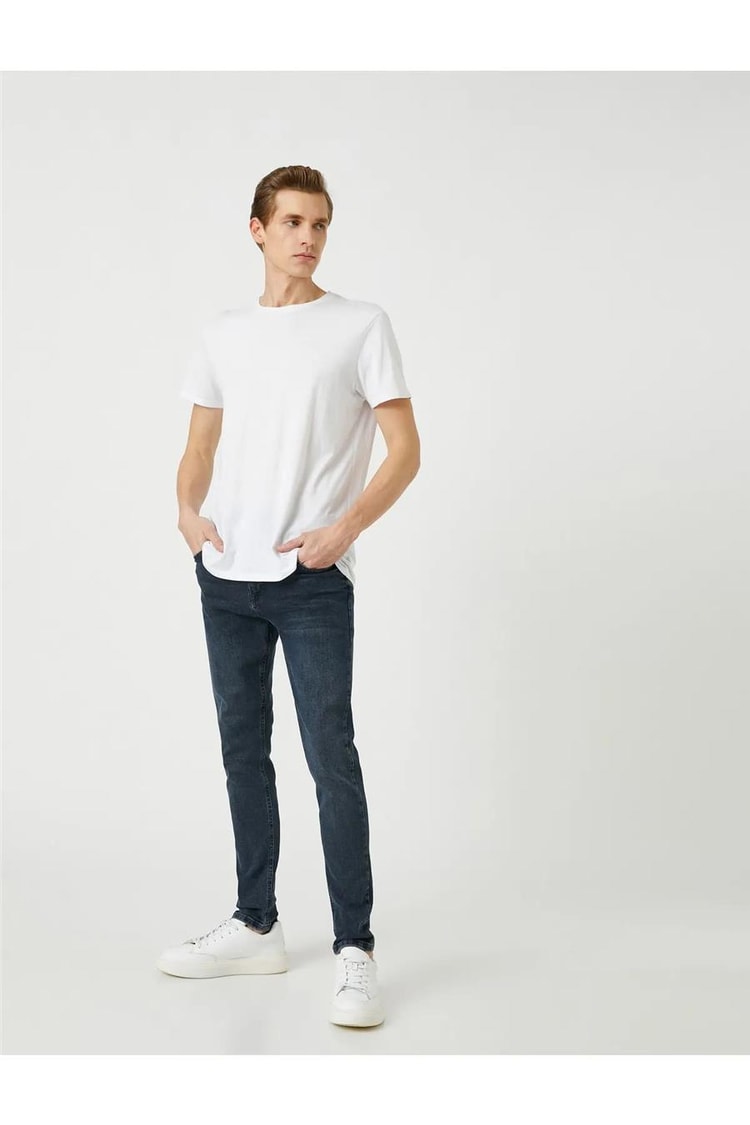 Koton 3Sam40039Nd Fa6 İndigo Stone Erkek Pamuk Denim Pantolon