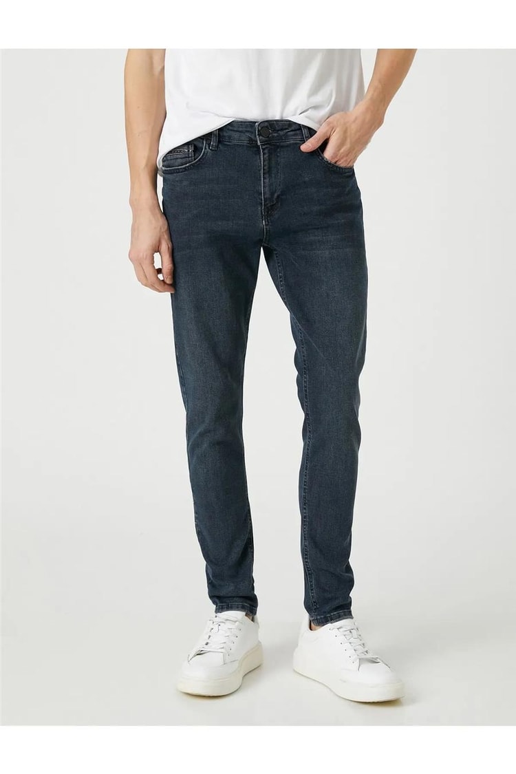 Koton 3Sam40039Nd Fa6 İndigo Stone Erkek Pamuk Denim Pantolon