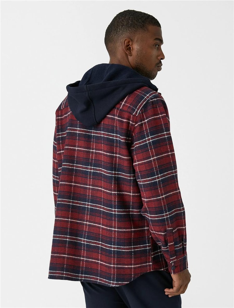 Koton  3Wam60127Hw Kırmızı Ekose 4C0 Erkek Woven Tops Gömlek