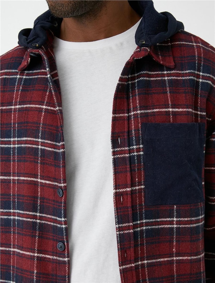 Koton  3Wam60127Hw Kırmızı Ekose 4C0 Erkek Woven Tops Gömlek