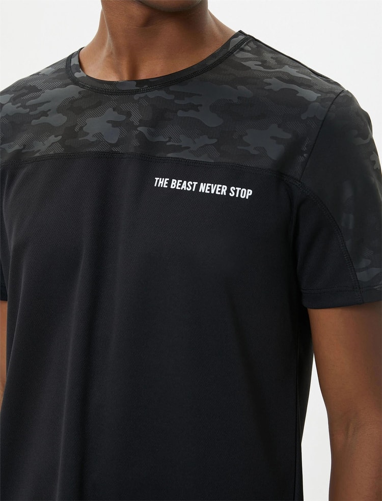 Koton 4Sam10040Nk 999 Siyah Erkek Elastan Jersey Kısa Kollu T-Shirt
