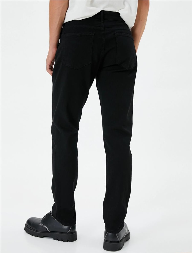 Koton 4Wam40031Nd 999 Siyah Erkek Pamuk Denim Basic Pantolon