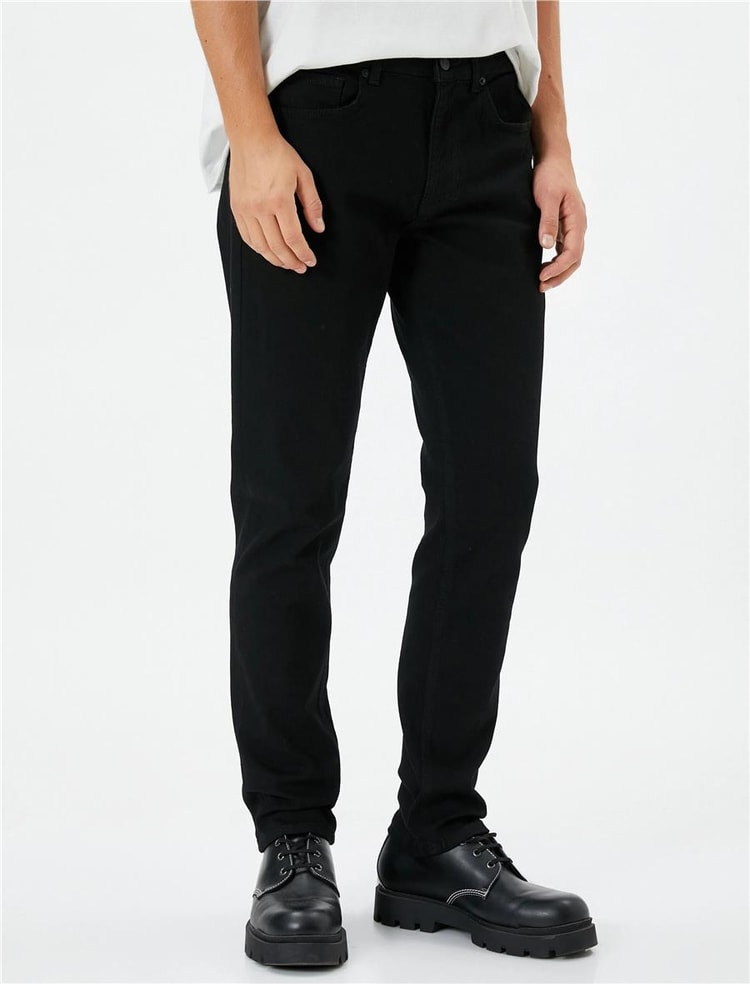 Koton 4Wam40031Nd 999 Siyah Erkek Pamuk Denim Basic Pantolon