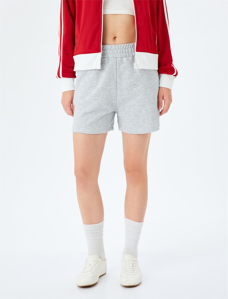 Koton 5Sal40020Ik Kgm Koyu Grı Melanj Genc Kız Pamuk Jersey Short