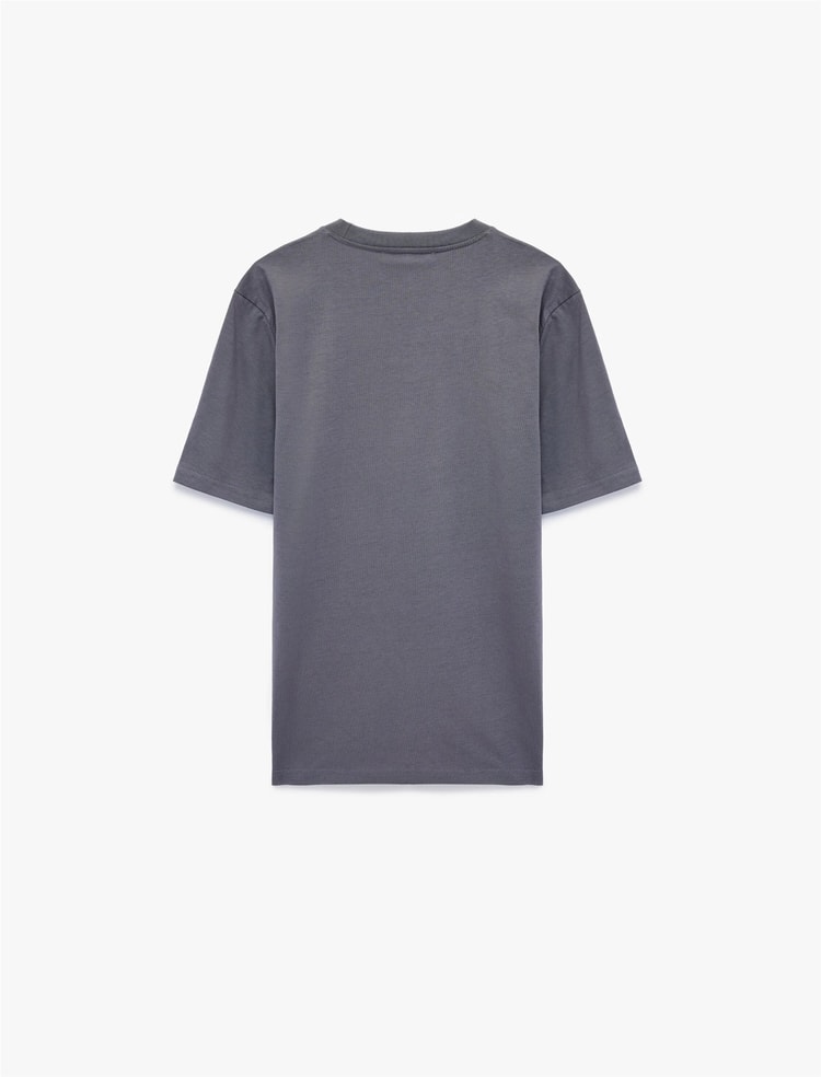 Koton 6Sam10011Mk 031 Grı Erkek Jersey Kısa Kollu Basıc T-Shırt