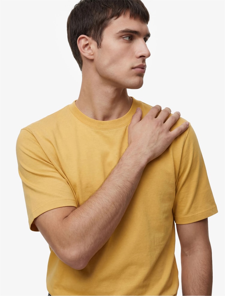 Koton 6Sam10011Mk 152 Sarı Erkek Jersey Kısa Kollu Basıc T-Shırt