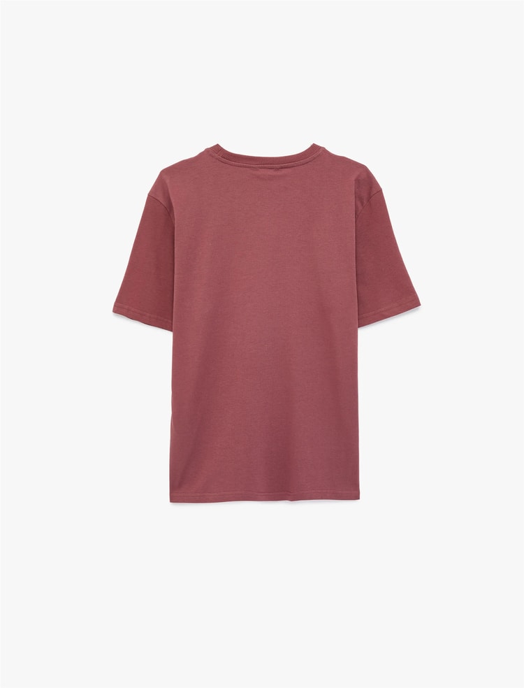 Koton 6Sam10011Mk 271 Pudra Erkek Jersey Kısa Kollu Basıc T-Shırt