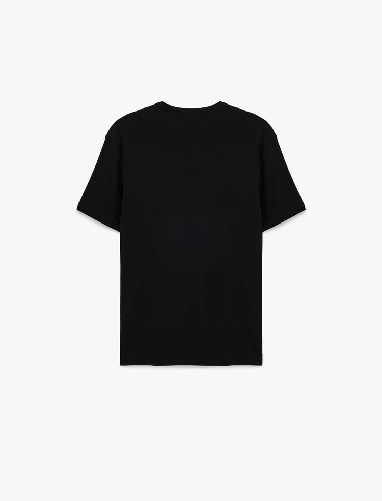 Koton 6Sam10027Mk 999 Sıyah Erkek Jersey Kısa Kollu Basıc T-Shırt