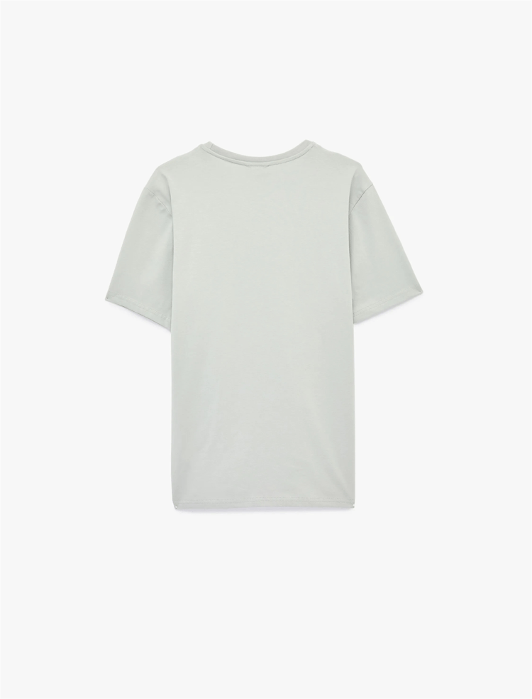 Koton 6Sam10034Mk 031 Grı Erkek Jersey Kısa Kollu Basıc T-Shırt