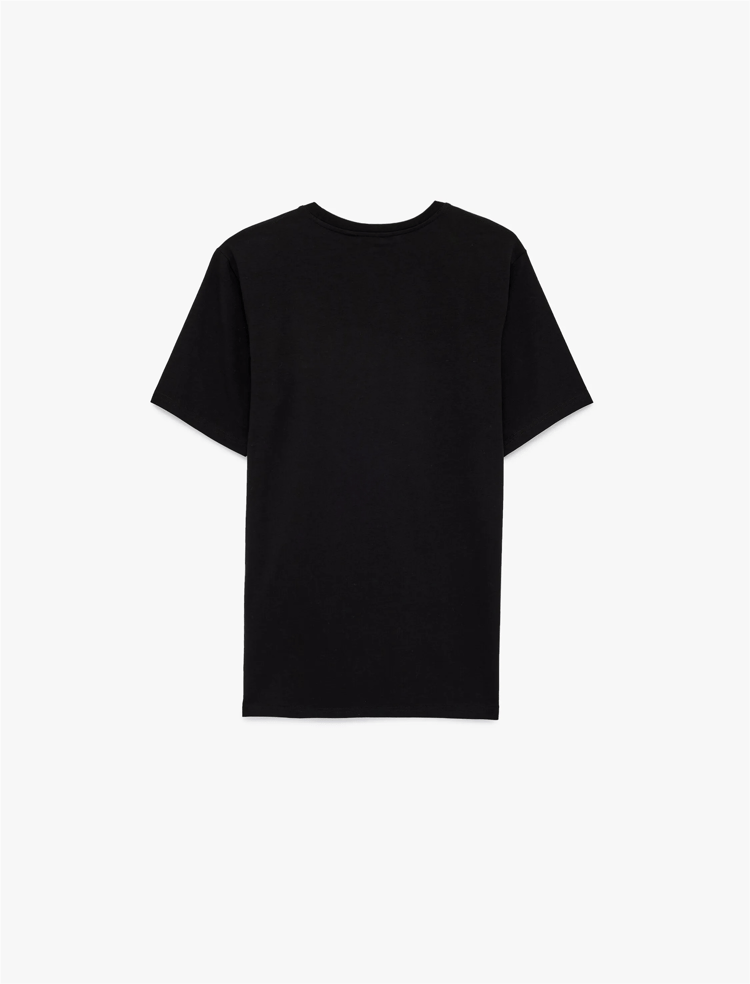 Koton 6Sam10034Mk 999 Sıyah Erkek Jersey Kısa Kollu Basıc T-Shırt