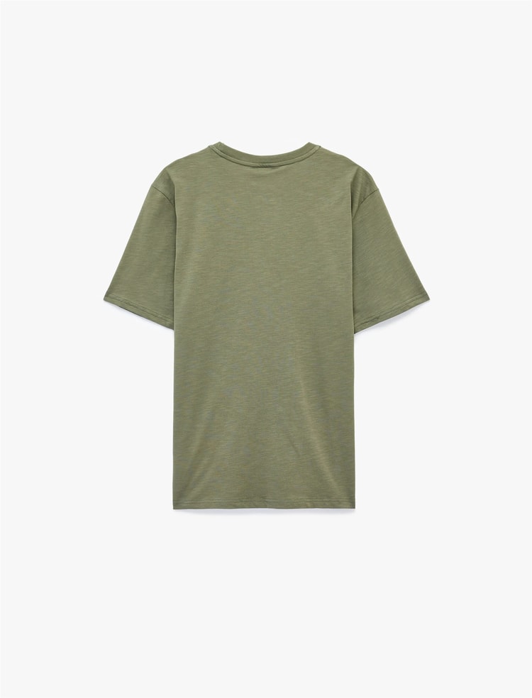 Koton 6Sam10037Mk 786 Yesıl Erkek Jersey Kısa Kollu Basıc T-Shırt