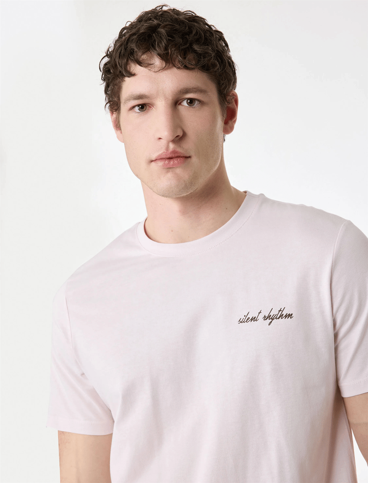 Koton 6Sam10047Mk 289 Pembe Erkek Jersey Kısa Kollu T-Shırt