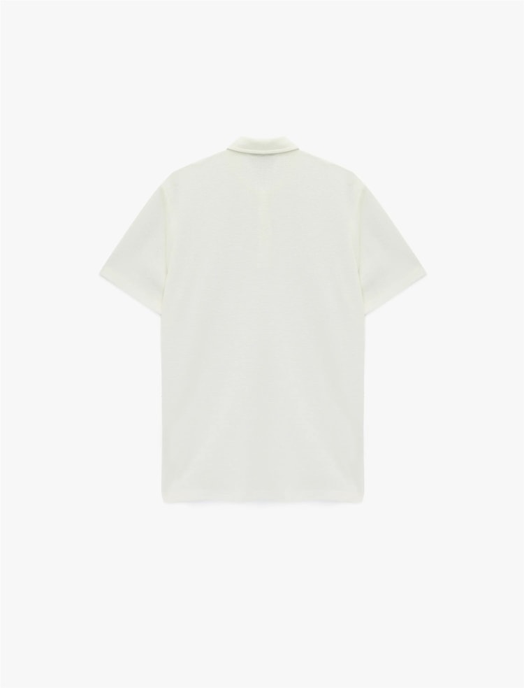 Koton 6Sam10071Mk 000 Beyaz Erkek Jersey Kısa Kollu Polo T-Shırt