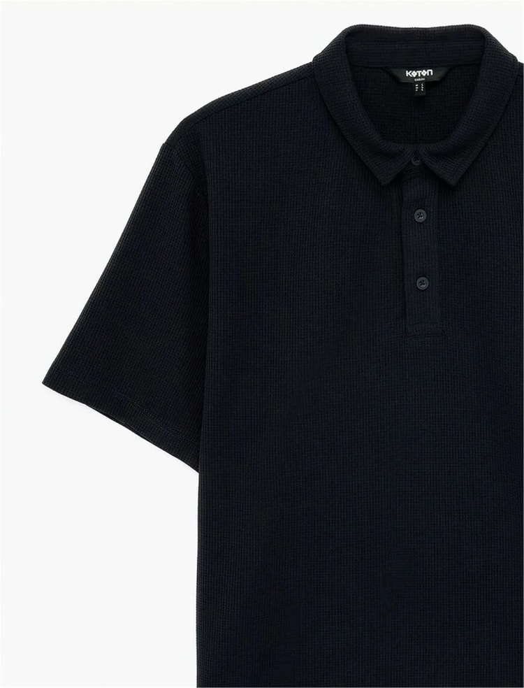Koton 6Sam10071Mk 725 Lacıvert Erkek Jersey Kısa Kollu Polo T-Shırt