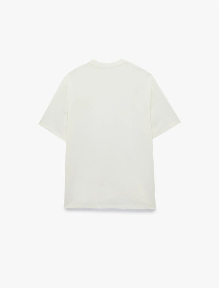 Koton 6Sam10511Mk 010 Ekru Erkek Jersey Kısa Kollu Basıc T-Shırt