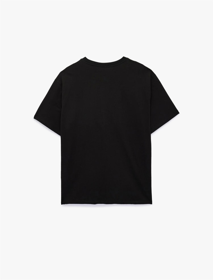 Koton 6Sam10511Mk 999 Sıyah Erkek Jersey Kısa Kollu Basıc T-Shırt