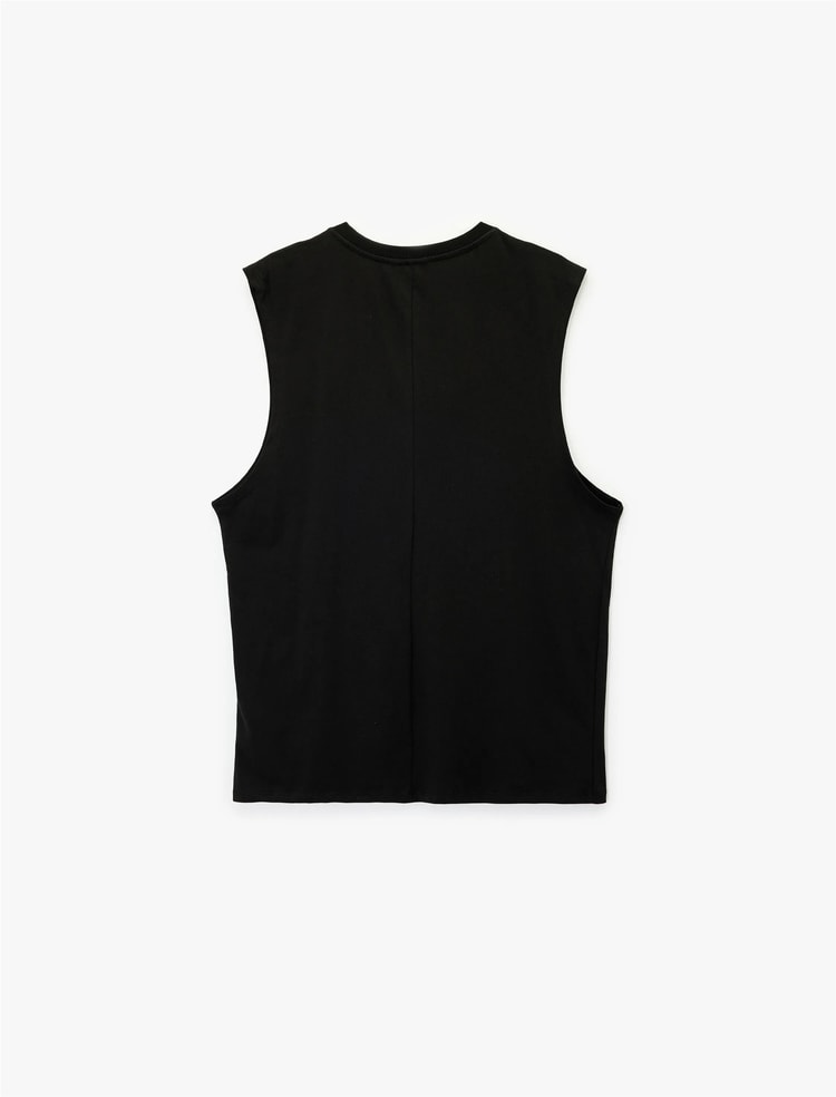 Koton 6Sam30002Mk 999 Sıyah Erkek Jersey Kolsuz T-Shırt