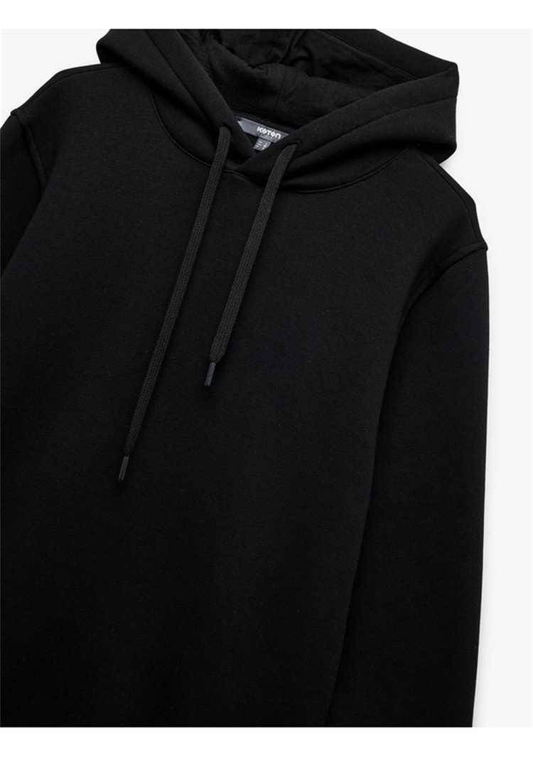 Koton 6Wam70015Mk 999 Sıyah Erkek Pamuk Jersey Sweatshırt