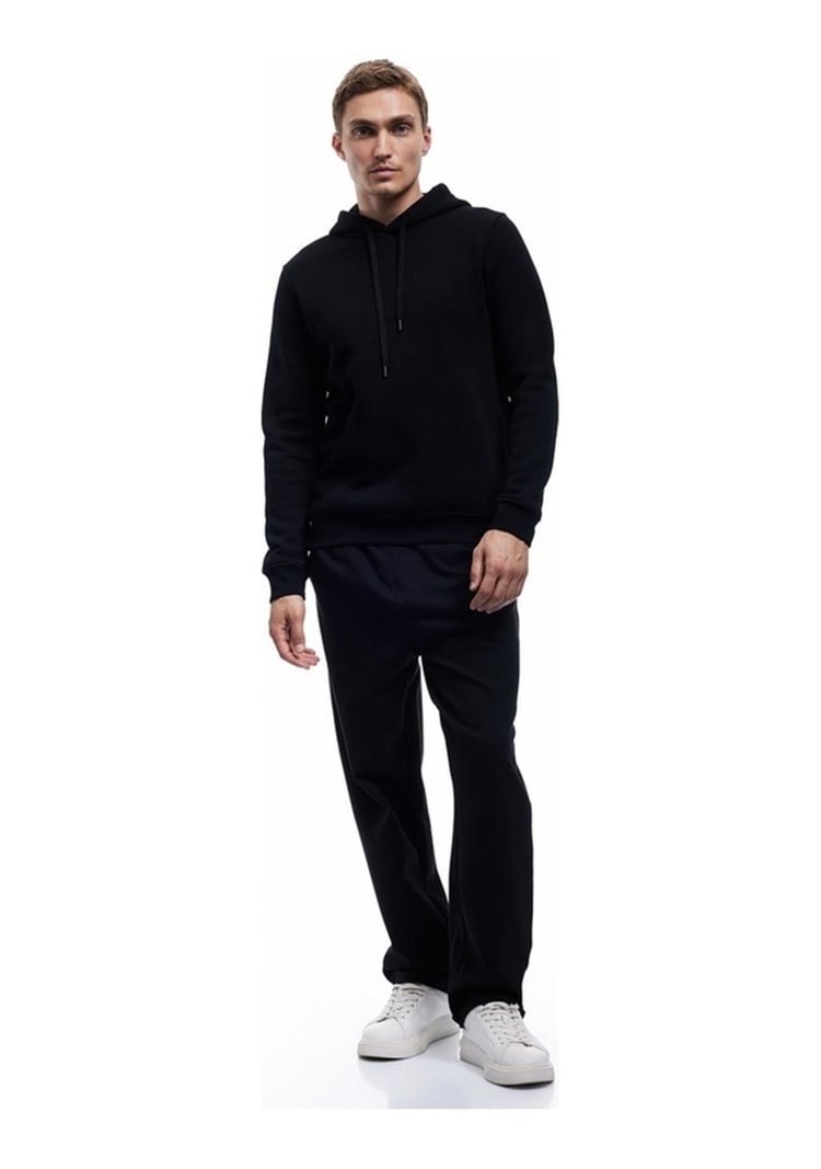 Koton 6Wam70015Mk 999 Sıyah Erkek Pamuk Jersey Sweatshırt