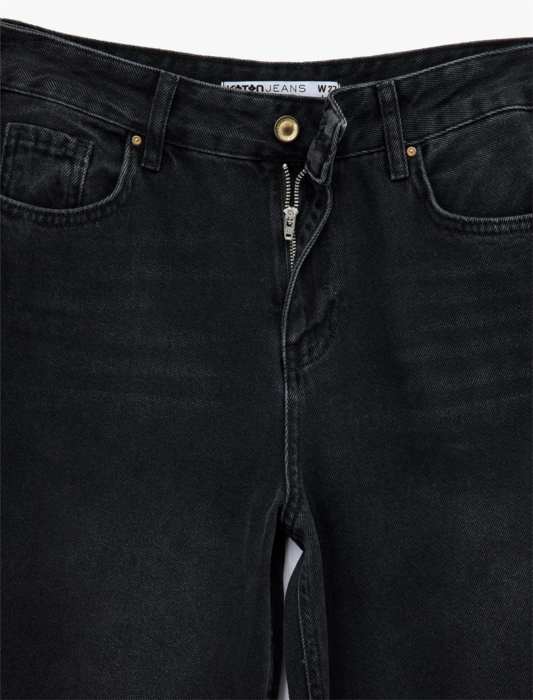 Koton K26 6Wal40011Md Blk Sıyah Kadın Pamuk Denım Pantolon