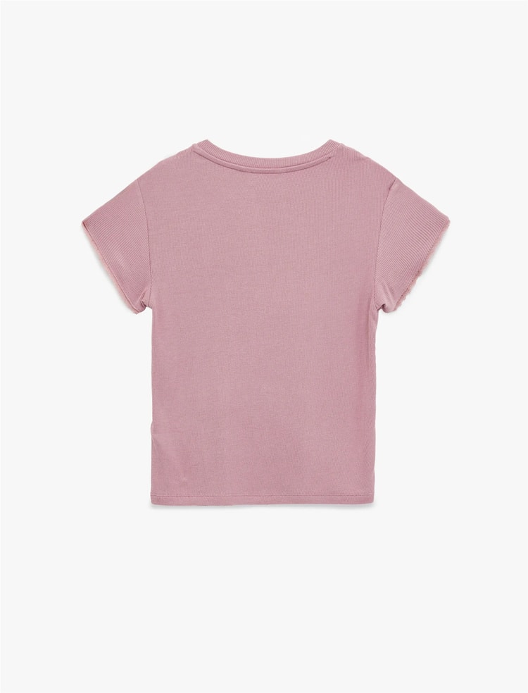 Koton Y26 6Sak50019Ek 276 Pembe Kadın Jersey Kısa Kol T-Shirt