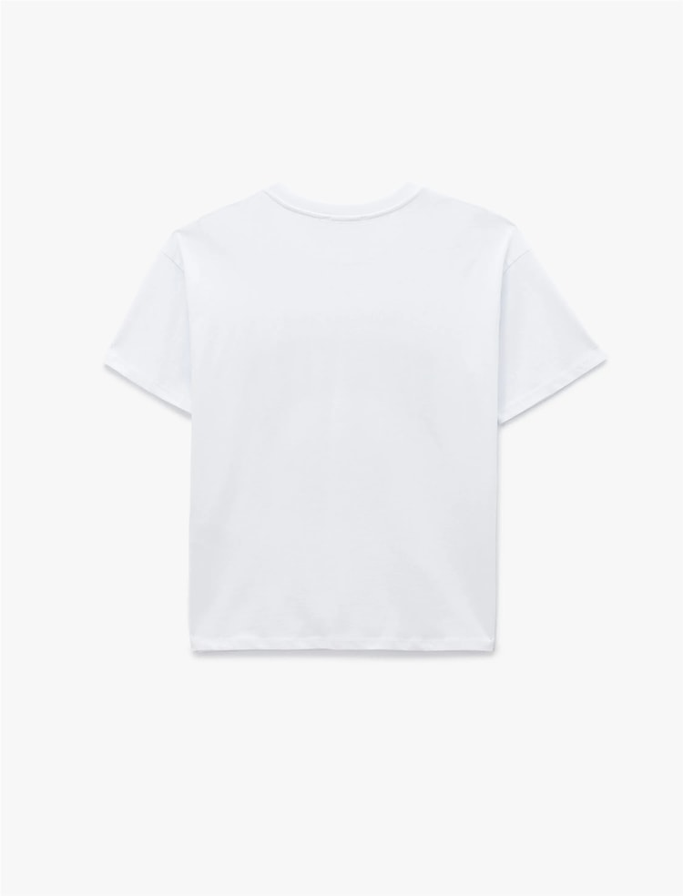 Koton Y26 6Sal10001Ik 010 Ekru Kadın Jersey Kısa Kol T-Shirt